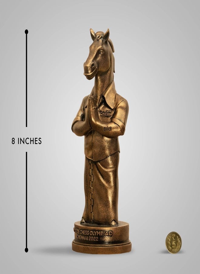 SILAII Thambi Chess Mascot Sculpture - 8 INCH, Antique Bronze Colour - Image 2